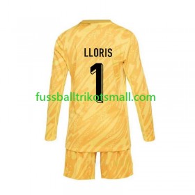Fußballtrikots Frankreich Hugo Lloris 1 Torwart Kinder EURO 2024 Langarm Heimtrikotsatz kaufen